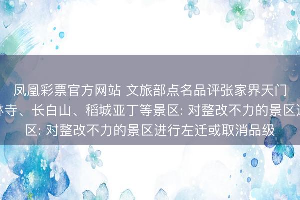 凤凰彩票官方网站 文旅部点名品评张家界天门山、丽江古城、少林寺、长白山、稻城亚丁等景区: 对整改不力的景区进行左迁或取消品级